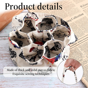 Canvas Farmhouse Chicken Holder with 7 Bags Housewife Garden Transport <b>Storage</b> Handheld Purse <b>Basket</b> <b>for</b> Collecting - Product Image 3