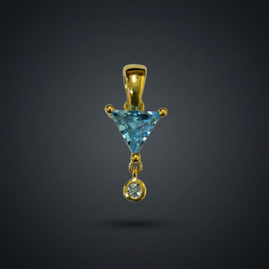 S925 14K Gold Plated Vintage Natural London Blue Sky Blue Topaz Chains Women's <b>Gift</b> Customizable OEM ODM Thailand Party Bella - Product Image 3