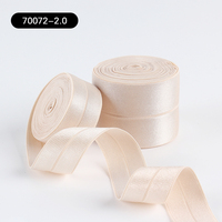 Bande élastique pliée à fil lisse en gros, bande de bordure côtelée élastique, sangle en polyester/nylon/spandex durable à haute ténacité