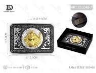 Fibbia per Cintura Quadrata in Argento Annerito 5.0cm, Fibbia Grande Placcata Vintage - Product Image 1