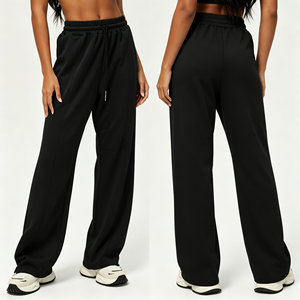 <span class=keywords><strong>Pantaloni</strong></span> Sportivi Casual da <span class=keywords><strong>Donna</strong></span> Stile Europeo e Americano, <span class=keywords><strong>Vita</strong></span> Alta con Coulisse, Gamba Larga Drappeggiata, Effetto Push-Up, Gamba Dritta - Product Image 1
