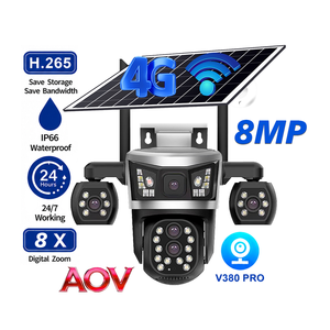 Cámara de Seguridad V380pro 8MP con Zoom 8X, Lente Cuádruple AOV, IP66, 4G, Wifi, Solar, PTZ, Alarma por Voz, Detección Humana por IA, Almacenamiento en la Nube - Product Image 1