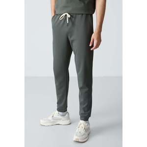 Ensemble de survêtement pour homme en coton kaki, épais, doux, texturé, coupe ample, basique - 85261 - Kaki/khaki - Product Image 4