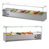 Supertise Réfrigérateur de préparation à deux portes d'occasion, économique, pour comptoir, type Subway, Sandwicherie, Bar à salades, avec fonction réfrigérée