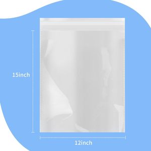 Sacs en cellophane transparents 12x15 pouces, paquet de 200, auto-adhésifs et refermables pour le rangement et l'organisation des vêtements - Product Image 2