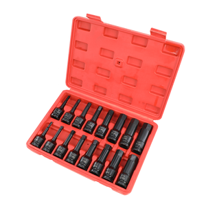 HTL 16 pièces Jeu de douilles à chocs et embouts <span class=keywords><strong>Torx</strong></span> à 1/2 pouce en acier à haute teneur en carbone M4-M19, coffret rigide - Product Image 2