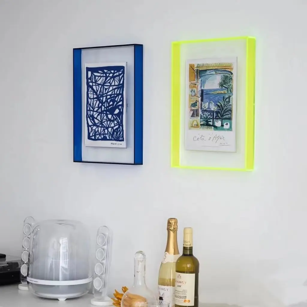 कस्टम आकार रंगीन एक्रिलिक फोटो फ्रेम एक्रिलिक दीवार तस्वीर फ्रेम घर की सजावट के लिए