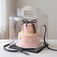 Boîtes articulées en plastique transparent personnalisées à bas prix pour l'affichage et l'emballage de gâteaux, de pâtisseries et d'aliments à usage industriel