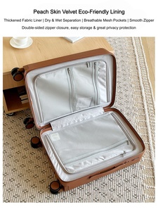 <span class=keywords><strong>Valise</strong></span> de <span class=keywords><strong>cabine</strong></span> GEMULIN de haute qualité avec serrure TSA, roulettes universelles et compartiments, idéale pour les voyages de luxe en <span class=keywords><strong>marron</strong></span> - Product Image 6