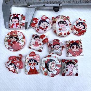 Cadena para Teléfono Móvil con Cuentas y Lentejuelas, Diseño de Niña con Cereza, Impresión a Doble Cara, Serie Temática, Accesorio para Bolsos, Colgante DIY - Product Image 1