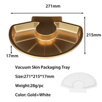 Wegwerp blister ventilatorvormige VSP-schaal gouden food grade plastic verpakking voor fruit, vlees, geschikt voor supermarkt, kantine, restaurant