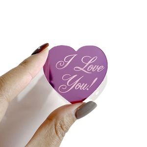 Pièces de monnaie <span class=keywords><strong>en</strong></span> acrylique pour la Saint-Valentin, fournitures pour fête d'anniversaire de mariage, ensemble de décoration de gâteau imprimé avec inscription « Love » - Product Image 1