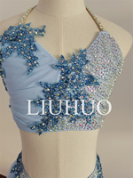 Robe de danse lyrique LIUHUO pour filles, robe de danse de compétition de luxe pour pole dance, robe de danse bleu grisâtre personnalisable