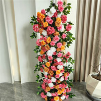 Herfst vierkante bloemenboogdecoratie Kunstmatige boogbloemarrangement voor bruiloft, feest, evenement achtergrond (frame niet inbegrepen)