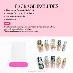 Ongles artificiels de luxe, motif croix rose, déesse grecque, étoile à huit branches, charme pour les mains, ongles à presser faits à la main - Product Image 6