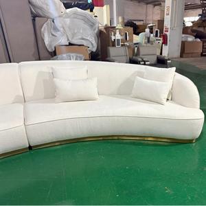 Bộ ghế sofa phòng khách hiện đại kiểu dáng cong, kết hợp chất liệu vải và vải bố, có tính năng làm mát, dành cho xưởng. - Product Image 3