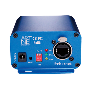 Extenseur de signal <span class=keywords><strong>ArtNet</strong></span> DMX512, contrôleur d'éclairage de scène LED à 2 sorties et boîtier en plastique pour la conversion de signal d'éclairage - Product Image 2