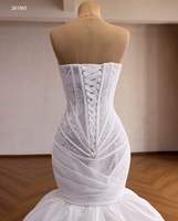 Robe de mariée sirène de luxe Feishiluo ivoire, moderne, à étages, ornée de perles et de sequins, avec traîne chapelle