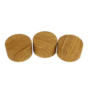 hot selling Water transfer printed plastic pp disc top cap cover 24/410 with wood surface