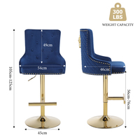 YIBO Tabouret de bar de luxe moderne haut comptoir avec heurtoir de lion Offre Spéciale pour salle à manger salon maison hôtel
