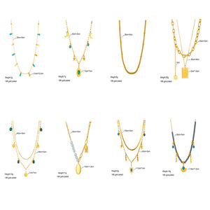 Fashion Layered Necklace Zinc Alloy Oval Turquoise Pendant Star Moon Motif Multi Story Design Yiwu Origin - Product Image 5