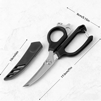 Ciseaux de pêche en gros de 17,5 cm/7 po avec étui, en acier inoxydable, portables, pour l'extérieur, pour ligne tressée en PE, résistants à l'eau salée