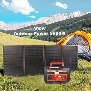 Best Rechargeable 300W Portable Power Station 220V Solar Generator Solar Power bank 220W Supply Camping with music bluetooth