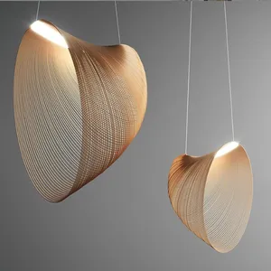 Modern minimalista madeira lustre designer interior quarto sala de jantar sala pingente luz