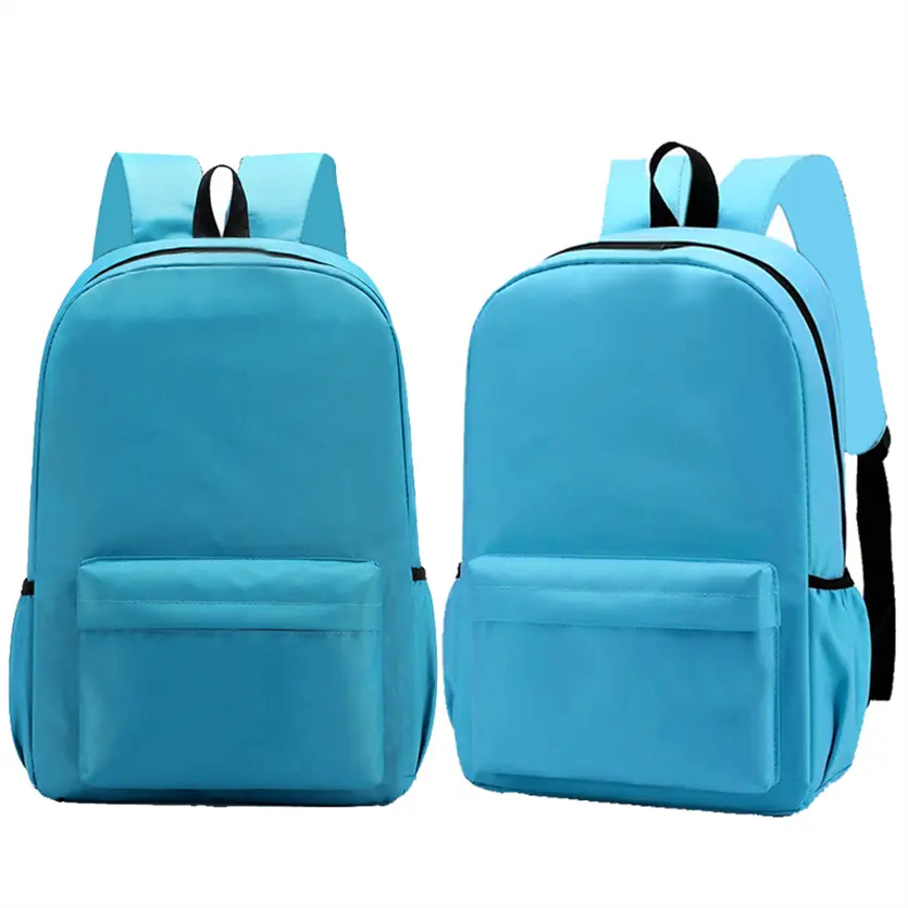 2024 Customized Packaging Sky Blue Custom Printing 420d Polyester Lightweight Water Resistant School Bags for Boys Kids