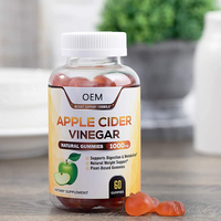 Vinaigre de cidre de pomme végétarien Premium 1000mg Gummies Supplément de santé naturel 60 Gummies Pack