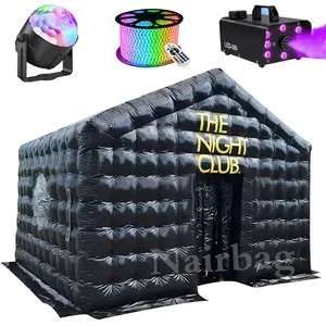 Inflatable hộp đêm ngoài trời sự kiện đám cưới Đảng Cube Lều đen PVC marquee câu lạc bộ đêm Inflatable câu lạc bộ đêm để bán