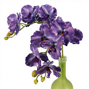 PU Phalaenopsis Künstliche Blume 7 Köpfe Handgefertigte Gekräuselte Orchidee Natürliches Design Wiederverwendbare Hochzeitsdekoration - Product Image 1