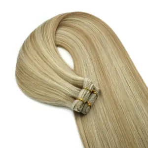 Remy Straight Hair Raw Machine Weft Bundle Hair Extensions Volume Thick Double Drawn Human Hair Weft