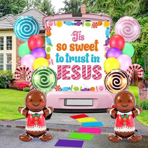 Kit <span class=keywords><strong>de</strong></span> décorations <span class=keywords><strong>de</strong></span> fête religieuse <span class=keywords><strong>de</strong></span> Noël Panelee, bannière <span class=keywords><strong>de</strong></span> fond chrétienne Jésus, ballons, glands, scène <span class=keywords><strong>de</strong></span> la Nativité <span class=keywords><strong>de</strong></span> l'église - Product Image 2