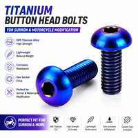 Sekrup Kepala Tombol Hex Socket Berlapis Warna GR5 Baut Titanium untuk Modifikasi Sepeda Motor