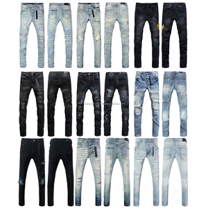 Jeans da <span class=keywords><strong>Uomo</strong></span> di Qualità Superiore in 100% Cotone Marchio di Tendenza Firmati <span class=keywords><strong>Pantaloni</strong></span> Vintage in <span class=keywords><strong>Denim</strong></span> con Etichetta Vestibilità Aderente per <span class=keywords><strong>Uomo</strong></span> - Product Image 1
