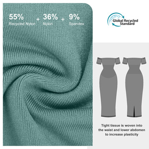 Hexin Shapewear Mujer Seamless Midi Bodycon Vestido Body Shaper con patrón sólido Sexy Nuevo diseño Verified Pro Venta al por mayor - Product Image 3