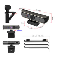 Cámara Web USB con Doble Lente HD, Windows Hello, Desbloqueo Facial, Enfoque Automático, Micrófono Digital Integrado, Sin Necesidad de Controladores, para Win10 y Win 11