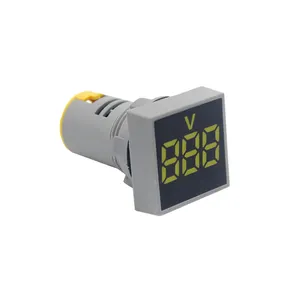LD16 mm Square mini LED digital voltmeter AC 24-500V Indicator with the Voltage RGB push button switch