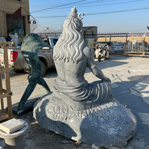 QUYANG extérieur indien religieux pierre naturelle sculpture dieu hindou marbre seigneur Shiva Statue dieu de la <span class=keywords><strong>destruction</strong></span> - Product Image 3