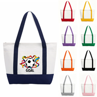 Sac fourre-tout en toile de coton MINGYUE robuste et extra large à motif de dessin animé, avec fermeture éclair et poignée longue, personnalisable, vente en gros