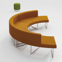 Ensemble de canapés modulaires de style américain au design moderne et épuré pour zone d'attente publique incurvée de centre commercial