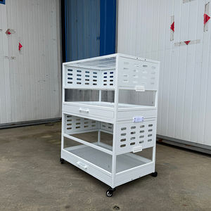 Fabrieksdirect ruime metalen draadkooi voor kleine dieren, middelgroot, met lade-stijl krukje - Product Image 4