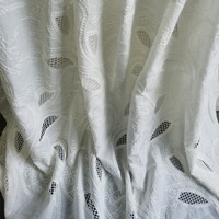Tissu en dentelle de coton blanc 260 g/m² à motif cachemire, broderie anglaise, voile suisse en coton pour chemisier, robe et rideau