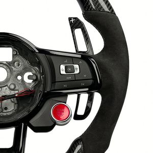 Volant de course modifié en fibre de carbone et suède noir pour <span class=keywords><strong>Audi</strong></span> A4 43 46 Rs3 Rs4 Rs5 Rs6 Rs7 R8 <span class=keywords><strong>R9</strong></span> A3 A5 A6 A7 S3 S5 Q5 Q7 - Product Image 6
