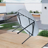 Table pliante ronde en plastique, gain de place, pieds robustes, pour une utilisation en intérieur et en extérieur