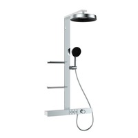 Système de douche mural HONGDEC gris anthracite avec affichage numérique et thermostat, kit de douche pour salle de bain