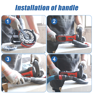 Herzo כף יד 1600w 125 מ מ מ מ מכונת מטחנת בטון עם מהירות מתכווננת - Product Image 6