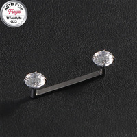 Piercing de Titanio para Clavícula y Tragus Vertical, Joyería 14G, Barra con Forma de Corazón, Rosca Interna, Anclaje Dérmico