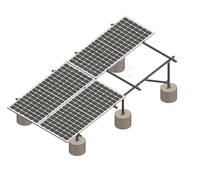 Système de support de montage de panneaux solaires industriels avec base en bloc de béton en acier galvanisé, installation facile